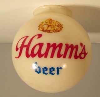 Vintage Hamm’s Beer Plastic Light Lamp Globe Only For Bar Sign