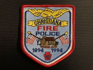 Pa Lancaster County Rare Christina Fire Company Fire Police Patch
