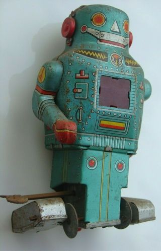 Vintage Made In Japan Tin Robot Windup Space Toy