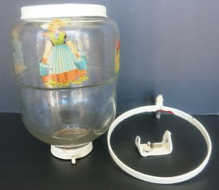 Antique Vintage Hoosier Cabinet Hanging Glass Flour Sugar Jar Sifter W/ Decals