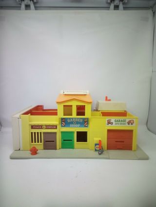 Vintage 1973 Fisher Price Little People Village Playset Near Complete