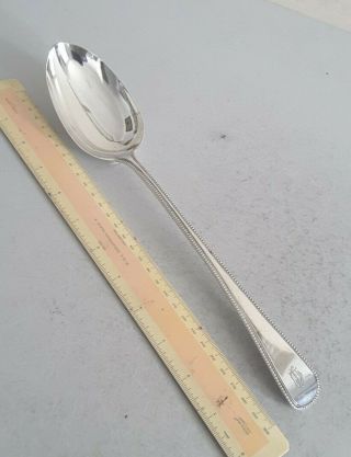 Good,  Large Antique Solid Silver Basting Spoon.  L.  30.  5cms.  142gms Lon.  1866.