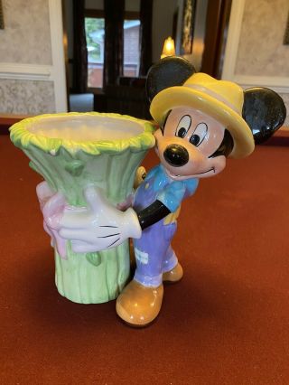 Disney Mickey Mouse Ftd Flower Pot Vase Ceramic Planter 2000