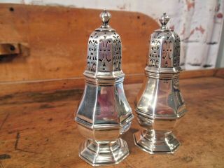 Vintage Rare Tiffany & Co.  England Steling Silver Salt & Pepper Shakers