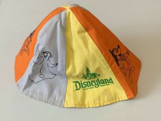 Disneyland Vintage Souvenir Multi Colored Bucket Hat Mickey Minnie Mouse