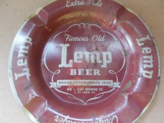 FAMOUS OLD WM J LEMP BEER BREWING CO E ST LOUIS ILL TIN ASHTRAY PRE PROHIBITION 3