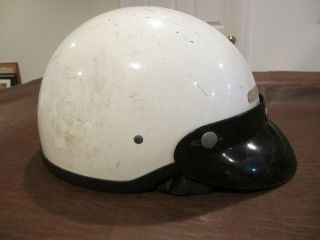 Vintage Old 50s 60s ?? Motorcycle / Car Racing Helmet Half Shorty Style & Visor