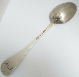 Large Heavy English Antique 1749 Georgian Solid Silver Serving Spoon Great Marks