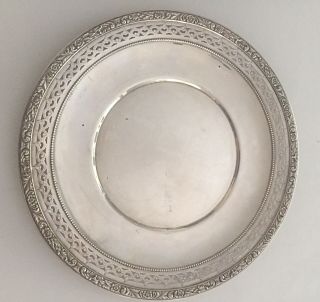 Wallace Sterling Silver 9 " Round Tray 6 1/8 Ounces