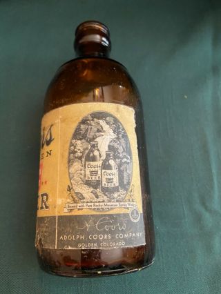 Vintage Coors Export Lager Beer Bottle w/ Paper Label 2