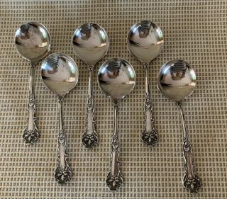 Charter Oak 1847 Rogers Bros.  Silver Plate 6 Gumbo Soup Spoons 1906