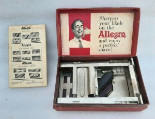 Vintage Old Rare Allegro Model L Saving Razor Blade Sharpener Switzerland