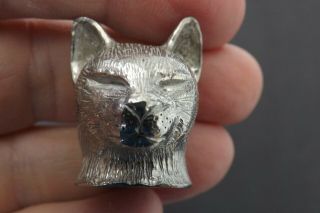 A Fine Solid Silver Thimble A Cat Design (1400)
