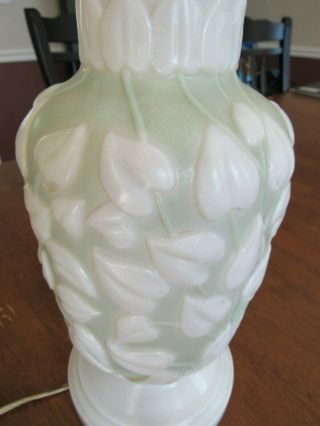 Vintage ALADDIN GLASS Electric FLOWER LAMP electric ALICITE mid century 3
