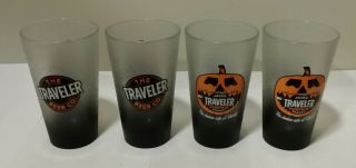 Set Of 4 The Traveler Beer Co.  Pumpkin Shandy 16 Ounce (pint) Glasses