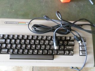 Vintage Commodore 64 Computer Keyboard With 2 Cables & Power Supply 251053 3