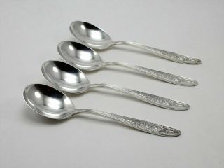 International Wedgwood Sterling Silver Cream Soup Spoons - Set Of 4 - No Mono