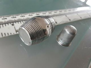Antique Silver Thimble Case In The Shape Of A Whisky Barrel Scottish,  Thimble