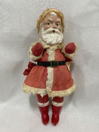 Vintage Holiday Decor Christmas Gund Company Santa Claus Figure 1940 
