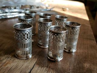 Webster Sterling Silver Reticulated Place Card Holders - Set Of 8