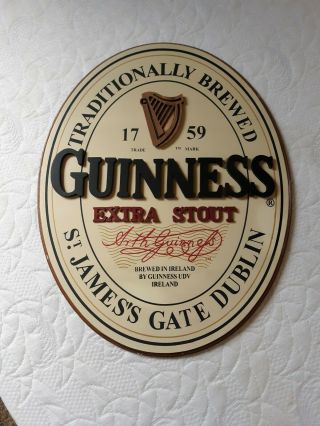 Guinness Extra Stout - Wood Beer Sign Plaque - 18 "