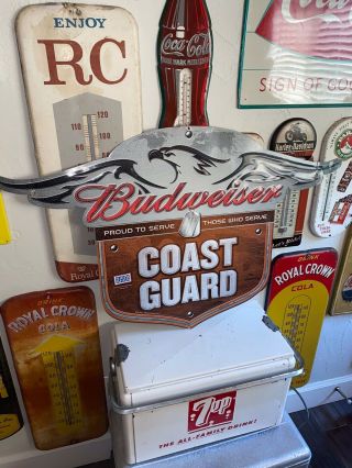 Budweiser Beer Salutes Coast Guard Proud To Serve Those Bar Sign