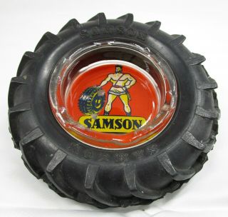 Vintage Israel Samson Tractor Rubber Tire Company Advertising Ashtray