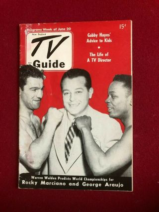 1952,  Rocky Marciano,  Tv Guide (scarce / Vintage) No Label On Front