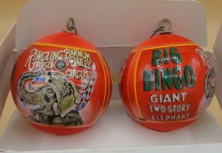 2 Vintage Christmas Ornaments Ringling Brothers And Barnum And Baily Circus