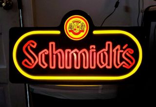 Vintage Schmidts Beer Neon Hanging Light Sign Bar Decor Man Cave