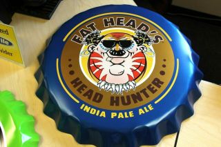 Fat Heads Brewery Head Hunter India Pale Ale Large Metallic Blue Beer Tin