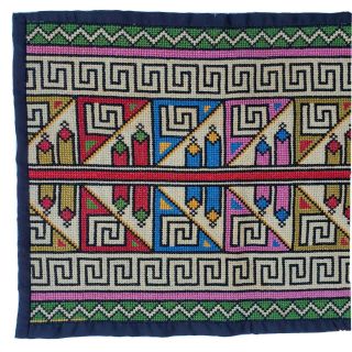 Vintage Hand Woven Wool Tapestry Mid Century Modern Geometric Tribal Wall Hang 3
