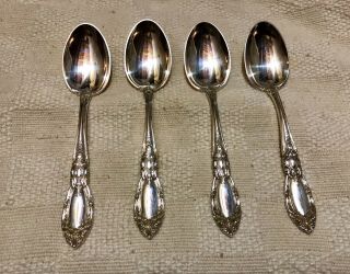 Set Of 4 “towle” King Richard Spoons Sterling Silver 6” No Mono