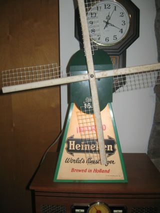 Vintage/Authentic Heineken Beer Motorized & Lighted Bar Light/Display Windmill 2