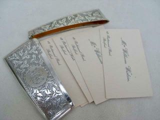 Sterling Silver Card Case By Henry Williamson Ltd Birmingham 1913.
