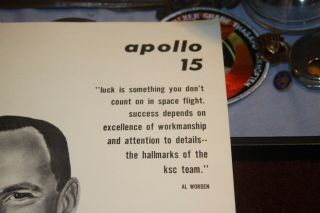 Vintage NASA - PAFB Apollo 15 Astronaut Al Worden Manned Flight Awareness Poster 3