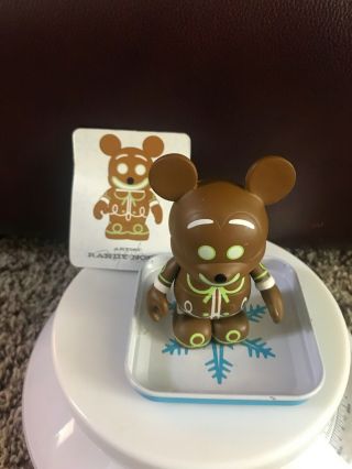 Disney Vinylmation 3 " Very Merry Christmas Gingerbread Man W/ Card Lid Rare Htf