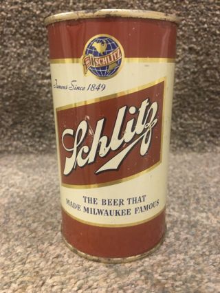 Schlitz Beer,  Irtp,  “1946”,  12oz Bo Flat Top Beer Can; Milwaukee Wi;