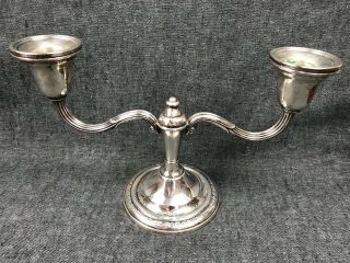 International Sterling Silver Candelabra Courtship Pattern Weighted Two Candles
