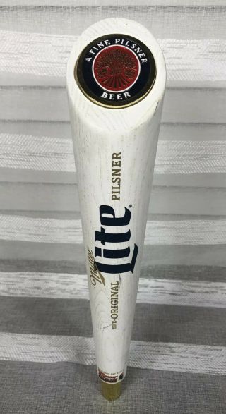 Miller Lite Beer Tap Handle Baseball Bat 12” Beer Tap Handle Euc Miller Lite
