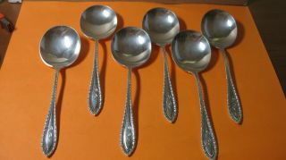 " Godroon " (1907) 5 Sterling Silver 5.  5 " Cream Soup Spoons By Towle