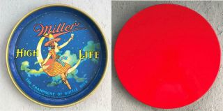 Nos Miller High Life Girl On The Moon Beer Tray Vintage Breweriana Advertising