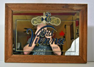 Vintage Old Vienna Canadian Lager Beer Bar Mirror Ad Sign