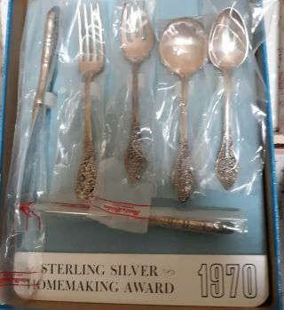 Reed And Barton Sterling Silver Flatware Homemaking Award 1970 Set Of 6.