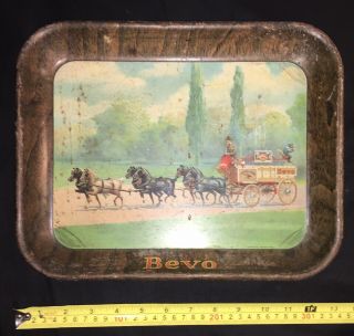 Prohibition - Era 1920’s Tin Litho “BEVO” BEVERAGE TRAY By Anheuser - Busch 3