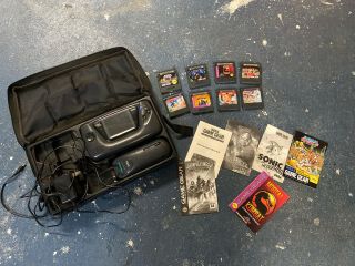 Sega Game Gear Console Case Bundle 8 Games Sonic Kombat Vintage Batman