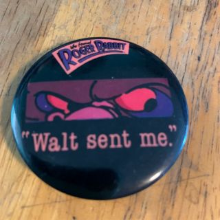 1987 Walt Disney World Pinback Button Who Framed Roger Rabbit Walt Sent Me