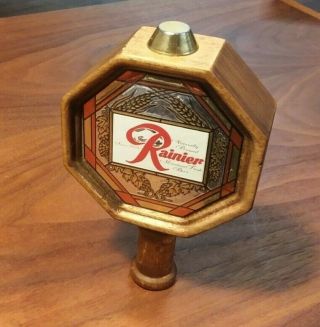 Rainier Beer Tap Handle - Vintage Wood Keg