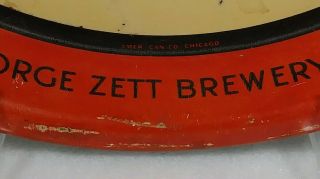 Tough 1930 ' s Zett ' s Ale Tin Litho Beer Tray George Zett Brewery Inc.  Syracuse NY 2