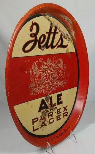 Tough 1930 ' s Zett ' s Ale Tin Litho Beer Tray George Zett Brewery Inc.  Syracuse NY 3